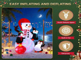 Jingle Jollys Christmas Inflatable Snowman 1.8M Height LED Outdoor Decorations Illuminated XMAS-INF-SNOWMAN-6FT-MC