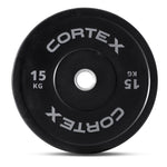 CORTEX 15kg Black Series V2 50mm Rubber Olympic Bumper Plate V420-CSWP-OBPV215-2