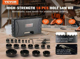 Hole Saw Kit, 18 PCS Saw Blades, 6 Drill Bits, 1 Hex Wrench, Bi Metal M42 Hole Saw Set with Carrying V952-KJTJSJSPF18OWVFQPV0