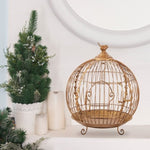 Antique Gold Bird Cage Display Metal Christmas Decor 112_JHC502