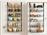 Artiss 2x Over Door Storage Pantry Organiser 6-Tier Metal Hanger Hook Black OVDS-A-MET01-BKX2