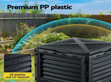 Gardeon Compost Bin 300L Heavy-Duty Black Outdoor Composter with Top Lid Bottom Door CBIN-300L-BK