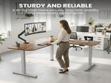 FORTIA Corner Standing Desk, 160x140cm, 72-118cm Sit to Stand Up Electric Height Adjustable, Walnut V219-ADKCORFOR1WLSA