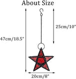 Glass Star Lantern Hanging Ornaments - Tea Light Lantern Window Hangings Patio Balcony Living Room V1258-DP02-F-796