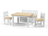 Keezi 2 in 1 Kids Table and Chair Set, Activity Table with Storage Bench and 2 Chairs for Reading, KTC-G-BC-NT
