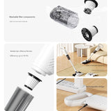 White Cordless Vacuum and Mop Combo - 6kPa Suction, 2000mAh Battery, 180&deg Flexible Floor Brush, V888-ELOSUNG53090