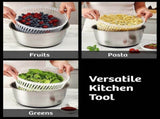 Large Stainless Steel Salad Spinner Easy Compact Kitchen Tool V1263-JX-5408