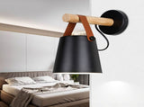 Wall Light Wood Modern Simple Style Night Lamp Home Decoration for Corridor Bedside Black V1294-YM0716-3119220074111