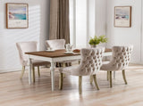 6x Velvet Upholstered Dining Chairs Tufted Wingback Side Chair with Studs Trim Solid Wood Legs for V226-SW8809BG-3