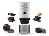 4-in-1 Portable Espresso Coffee Maker Work with NES/DG Capsule and Ground Coffee Cordless 17Bar V1294-YM0901-H49315W