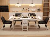 Artiss Dining Table and Chairs Set 5pcs Foldable Kitchen Furniture with 2 Drawers Black and White DSET-CHANGE-DIN-2602-BKX4