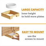 9/10-Inch Bamboo Paper Plate Dispenser - Under Cabinet & Countertop Holder for Kitchen Caddys for V1366-AZ2-W-16355
