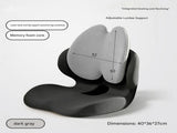 Black Ergonomic Memory Foam Seat Cushion with Lumbar Support - Integrated Backrest Design, V888-ELOSUNG54425