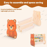 Double Sided Kids Bookshelf, Kid Friendly Low Height Structure, for Baby Nursery Room, Playroom V1369-AZ3-W-12103