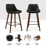 Artiss 4x Bar Stools PU Seat Wooden BA-TW-8206-BKX4