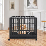 47 Inch Heavy Duty Dog Crate, Indestructible Dog Crate, 3-Door Heavy Duty Dog Kennel for Medium to V952-GLSYSDXPF4695XO1OV0