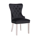 Victoria 2X Dining Chair Black Velvet & STAINLESS STEEL Legs V43-DC-VIC