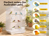 i.Pet 100cm Bird Cage Aviary Parrot Budgie White PET-BIRDCAGE-H100-WH