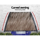 Instahut Window Door Awning Canopy 1.5mx3m Brown Sheet Black Plastic Frame AWN-15X3-BR