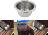 4Pcs Stainless Steel Cup Holder,Drop-in Anti-Spill Heavy Duty Poker Table Holder Inserts Fits V1259-DP01-A-1332