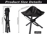 2PCS Portable Folding Stool,Travel Outdoor Tripod Seat,Black Folding Chairs for V1366-AZ2-W-02416