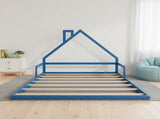 Pine Wood Floor Bed House Frame for Kids and Toddlers V63-849611