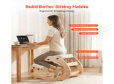 Ergonomic Kneeling Chair, Wooden Posture Knee Chair with Adjustable Thick Foam Cushions & Solid Wood V952-JYKGYMBSBDLWFBRDG001V0