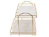 Bathroomtorage Rack Gold White 2 Tier Makeuphelf Humanizedtructure Antilip Counter Organizer V1294-YM0703-3112230011311