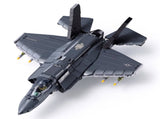 Sluban B1361 Model Kit 144 F35 Lightning Stealth Fighter Jet Plane Modern USAF Air Force Build SLB1361
