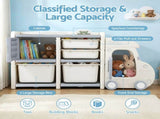 Keezi Toy Storage Organizer with 4 Storage Bins and Cabinet, Bookcase Toys Box, Toy Storage for KPS-TOY2T-4BIN-BG