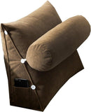 Adjustable Lumbar Support Cushion with Headrest for Office Chair, 45 x 45 x 20cm, Brown V1188-MS-325-0653