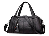 Large Capacity Tote Bag Soft Faux Leather Handbag with Shoulder Strap Multiple Pockets for Work V1366-AZ2-W-14881