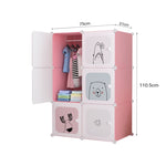 SOGA 6 Cubes Pink Portable Wardrobe Divide-Grid Modular Storage Organiser Foldable Closet WROBE1772