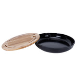 Bamboo Round Tea Tray Teapot Mat Serving Tray Drainage Water Storage Tea Set Home Supplies10in V1294-YM0721-3118210073412