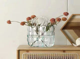 Glass Vase Transparent Hand Basket Living Room Flower Arrangement Creative Bag Fish Tank V1294-YM0626-230531MQ05-1