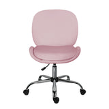 Office Desk Chair - Velvet Armless Swivel Study Seat OVOID PINK V274-FT-VOC-003SL-PK