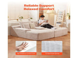 210 cm Oversized Double Chaise Lounge, Corduroy Fabric Sectional Sofa, Cozy Deep Seat Loveseat Sofa V952-CGBYSRSFYSS8Y3HFQ001V0