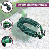 30M Garden Hose Heavy-Duty Coiled Spiral Car Washing Cleaning Water Hose Garden V63-912781