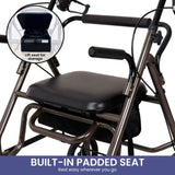 Orthonica Foldable Steel Frame Rollator Walker - Grey FRW-MAS-01L-GY