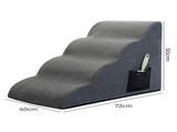 Pawz 4 Steps Pet Stairs Dog Ramp High Density Foam Grey PT1284-4