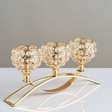 Gold Candle Holders for Table Centerpiece, 3 Arms Metal Candlestick Holders for Home Decor, Wedding, V1369-AZ3-W-00587