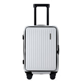 Wanderlite 20" Luggage Suitcase Front Pocket Travel Carry On Dual TSA White LUG-ABS-POK-20-WH
