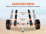 Adjustable Kayak Cart Canoe Boat Carrier 450lbs Load with 12'' Solid Tires V952-S450LBS12INCHFZNLV0