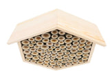 Hexagonal Bee House Wooden Bee Box Home Hotel Attract Peaceful Bee Pollinators Enhance Garden V1294-YM0901-3111240205411