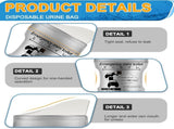 Amylove 100/150 Pcs Disposable Pee Bags Bulk 700cc Portable Urine Bags Men Women Emergency Toilet V1258-DP02-C-777