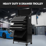 Bullet 8 Drawer Tool Box Cabinet Chest Storage, Toolbox Garage Organiser Set, Black V219-TOLCABBU81KA