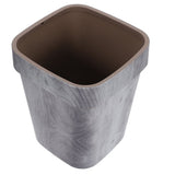 Lidless Light Grey Plastic Farmhouse Garbage Can with Rustic Wood Grain Design for Home V1370-AZ4-20058