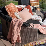 J Elliot Home Zen Luxury Fringe Throw 130 x 160cm Clay Pink V442-IDC-THROW-ZEN-CLAYPINK-RE