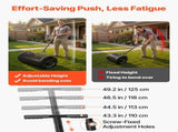 Compost Spreader, 91 cm Wide Peat Moss Spreader with Push/Tow Handle, 4 Heights Adjustable, V952-GTSBJHSFMTCGFONO4001V0