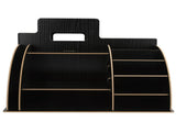 Wood Desktop Organizer Innovative Cosmetics Stationery Storage Rack for Home OfficeBlack V1294-YM0721-3117210041011